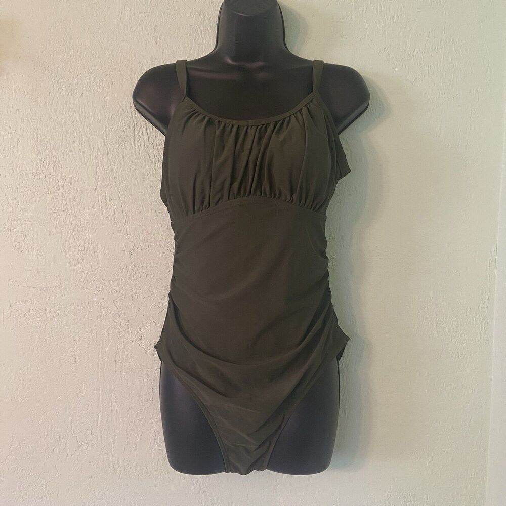 Women’s Hunter Green Large Ruched One Piece Swimsuit